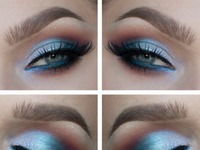 Piękny niebieski makijaz oczu