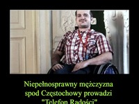 Niepełnosprawny mężczyzna spod Częstochowy prowadzi 'Telefon Radości'...