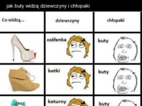 Co widzą faceci, a co kobiety, gdy widzą buty ;d sama prawda!