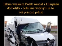 Takim wrakiem Polak wracał z Hiszpanii do Polski - celni nie wierzyli, że to coś jeszcze jedzie!