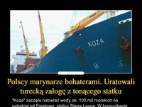 Polscy marynarze bohaterami! Uratowali turecką załogę z tonącego statku...