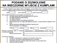 Takie PODANIE o ZEZWOLENIE powinien wypełnić każdy FACET przed wyjściem! DOBRE ;D