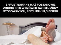 Gość spisał wymówki swojej żony... Zobacz jak unikała seksu :D