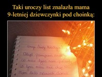 Taki uroczy list znalazła mama 9-letniej dziewczynki pod choinką