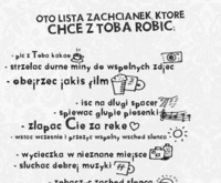 Lista zachcianek, które chce z Tobą robić ;)