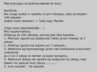 Mąż pracujący za granicą i sprytna żona. Zobacz które gorzej wyszło...