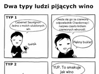 Dwa typy ludzi pijących wino