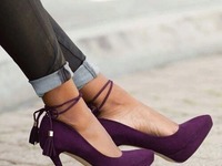 Fioletowe sznurowane buciki