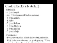 Zrób to sama! Ciasto Nutellowe w kubku.Pyszny pomysł!