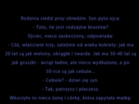 Rodzina siedzi przy obiedzie...