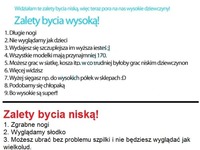 Sprawdź koniecznie ZALETY bycia osobą NISKĄ vs WYSOKĄ!