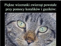 Piękne wizerunki zwierząt powstałe przy pomocy koralików i guzików