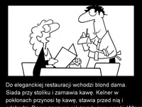 Do restauracji wchodzi blond dama... Mega kawał, hahaha!