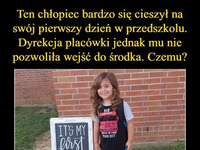 Dyrekcja przedszkola nie pozwoliła chłopczykowi wejść do środka... SZOK!