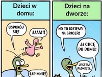 Dzieci w domu vs dzieci na spacerze ;D Wasze też takie są?