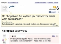 Dziewczyna zadala pytanie do chłopaków o siadanie na kolanach, zobacz co jej odpowiedzieli