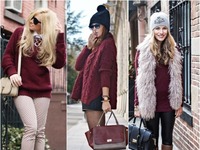 Trzy extra stylizacje-bordo power!