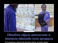 Obraźliwe zdjęcie umieszczone w internecie odmieniło życie sprzątacza