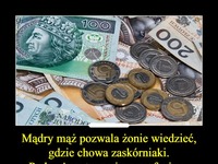 Mężu! Pozwól żonie wiedzieć, gdzie chowasz zaskórniaki! Zobacz jakie z tego będą korzyści!