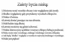 Zalety bycia niską ;)