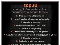 Zobacz top 20 rzeczy, które kobieta chce poprawić w swoim facecie :D