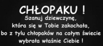 Chłopaku, szanuj dziewczynę