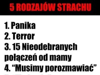 Pięć rodzajów strachu