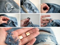 DIY- wytarte jeansy z dziurami