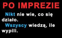 Tak jest właśnie po imprezie!