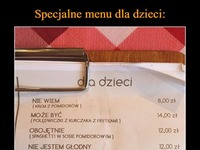 Specjalne menu dla dzieci ;)