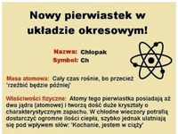 Nowy pierwiastek w układzie okresowym... CHŁOPAK!