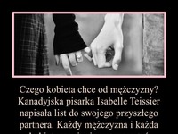 Czego kobieta chce od mężczyzny? Kanadyjska pisarka napisała list do swojego partnera...