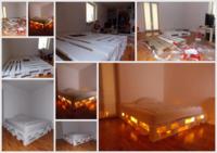 Świecące łóżko z palet! Romantycznie ;)