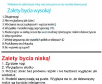 Wysoka VS niska, ZOBACZ kto ma lepiej