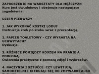 Zaproszenie na warsztaty dla mężczyzn! DOBRE :P