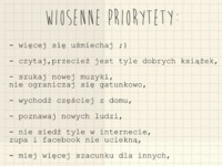 Wiosenne priorytety