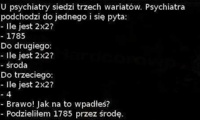 Trzech wariatów u psychiatry miało podać prawidłowy wynik. Zobacz czy któremuś się to udało!