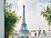 Paryż. Widok na wieżę Eiffla