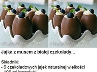 Jajka z musem z białej czekolady :)