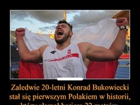 Zaledwie 20-letni Konrad Bukowiecki stał się pierwszym Polakiem w historii, który złamał barierę 22 metrów w pchnięciu kulą!