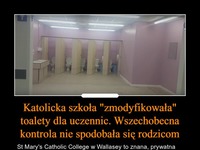 Katolicka szkoła "zmodyfikowała" toalety dla uczennic. Wszechobecna kontrola nie spodobała się rodzicom!