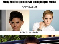 Kiedy kobieta obcina się na krótko - oczekiwania VS rzeczywistość xD