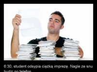 Student odsypia ciężką impreżę. Nagle ze snu budzi go telefon! ;D