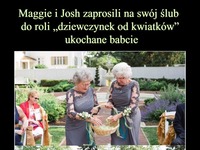 Maggie i Josh zaprosili na swój ślub do roli "dziewczynek od kwiatków" ukochane babcie;)