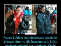 Pewna kobieta zaprojektowała specjalny płaszcz dla bezdomnych!