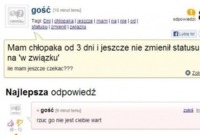 Ma chłopaka od trzech dni, a on nie zmienił statusu związku na fb, zobacz co jej doradzili! :D