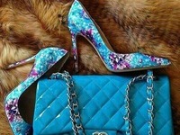 Błękitne dodatki-buty i torebka ♥