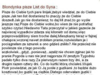 Blondynka pisze list do syna, haha