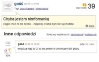 Podejrzewa, że jest nimfomanką, bo ciągle... Zobacz co powinna zrobić :D