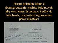 Prośba polskich władz o zbombardowanie węzłów kolejowych, aby wstrzymać deportacje Żydów...